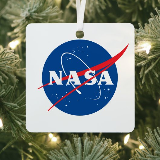 Iconische NASA Metal Holiday Ornament (Square) (Insitu)