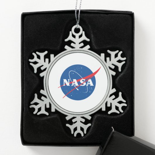 Iconische NASA Pewter Holiday Ornament (Sneeuwvlok (Kistje)
