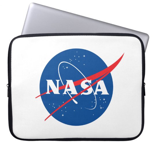 Iconische NASA-raket wit Laptop Sleeve (Voorkant)