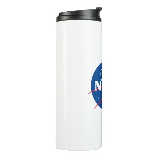 Iconische NASA Rocket White 16 oz Thermosbeker (Gedraaid links)