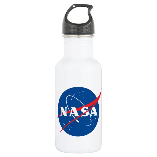 Iconische NASA Rocket White 18 oz Waterfles (Voorkant)