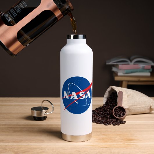 Iconische NASA Rocket White geïsoleerd Waterfles (Koffie (Gedraaid)  )