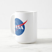 Iconische NASA Rocket Witte Keramische Bistro Koffiemok (Voorkant links)