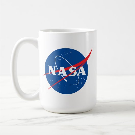 Iconische NASA Rocket Witte Keramische Bistro Koffiemok (Links)