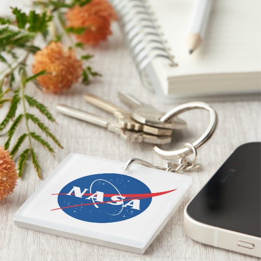 Iconische NASA Square-Sleutelhanger (studentenwaar Sleutelhanger (Voorkant Rechts)