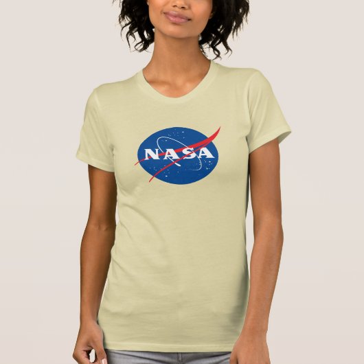 Iconische NASA Vrouwen Slim T-Shirt (Pluto Creme) (Voorkant)