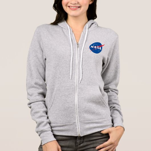 Iconische NASA Women’s Zip Up Hoodie (Mercury Grey (Voorkant)