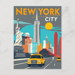 Iconische New York City Yellow Cab Briefkaart