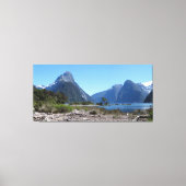 Iconische NZ Milford Peak in de Herfst Canvas Afdruk (Voorkant)