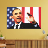 Iconische Obama portretschilderij Canvas Afdruk (Insitu (Woonkamer))