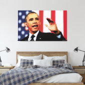Iconische Obama portretschilderij Canvas Afdruk (Insitu (Slaapkamer))