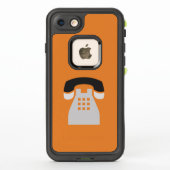 Iconische Oranje Retro Telefoon op elke kleur (Achterkant)