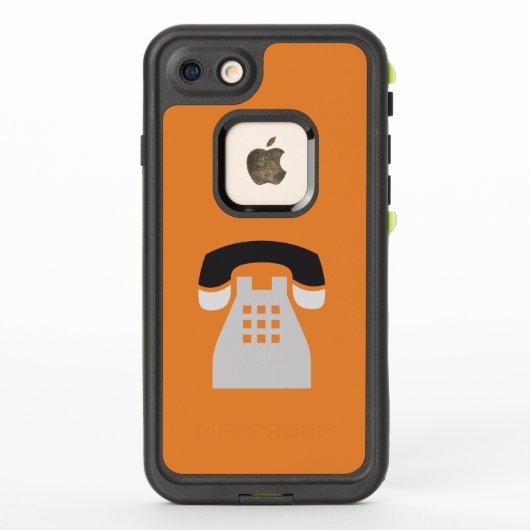 Iconische Oranje Retro Telefoon op elke kleur (Achterkant)