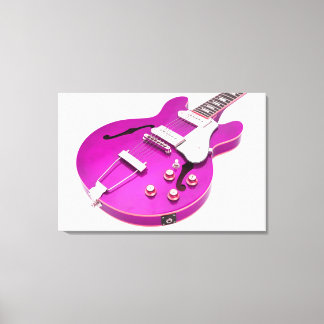 ICONISCHE PAARSE ELEKTRISCHE GITAAR 24x36 Canvas Afdruk
