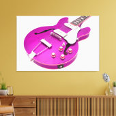 ICONISCHE PAARSE ELEKTRISCHE GITAAR 32x48 Canvas Afdruk (Insitu (Woonkamer))