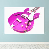 ICONISCHE PAARSE ELEKTRISCHE GITAAR 40x60 Canvas Afdruk (Insitu (Houten vloer))