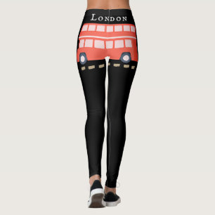 Iconische Red London Bus Zwart Mode Leggings