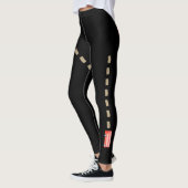 Iconische Red London Bus Zwart Mode Leggings (Links)