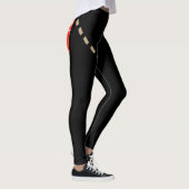 Iconische Red London Bus Zwart Mode Leggings (Rechts)