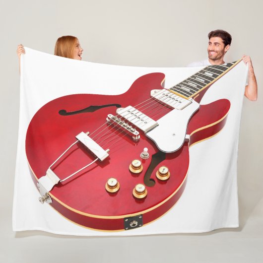 ICONISCHE RODE ELEKTRISCHE GITAAR FLEECE DEKEN (In situ)
