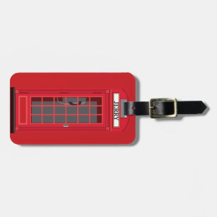 Iconische rode Londense telefooncel met omkeerbare Bagagelabel