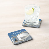 ICONISCHE RONDE WITTE KERK IN GRIEKENLAND BIER ONDERZETTER (Rechterzijde)