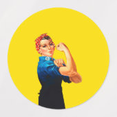 Iconische Rosie De Riveter Retro stijl Labels (Design 1)