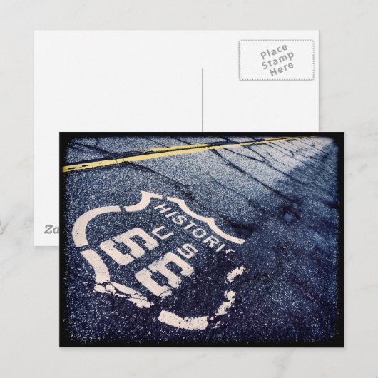 Iconische route 66 briefkaart (Voorkant / Achterkant)