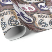  Iconische route 66 Cadeaupapier (Rol Hoek)