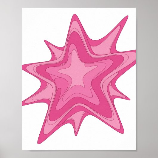 Iconische Roze PINK STAR Statement Ontwerp Poster (Voorkant)
