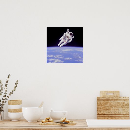 Iconische Spacewalk over de Aarde Poster (Keuken)