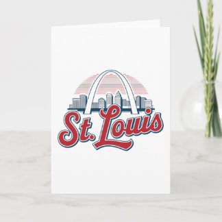 Iconische St. Louis Gateway Arch, Retro Stijl Kaart