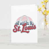 Iconische St. Louis Gateway Arch, Retro Stijl Kaart (Gele Bloem)