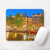 Iconische stad Amsterdam, Nederland Muismat (Met muis)