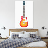 ICONISCHE SUNBURST ELEKTRISCHE GITAAR 32x48 Canvas Afdruk (Insitu (Slaapkamer))