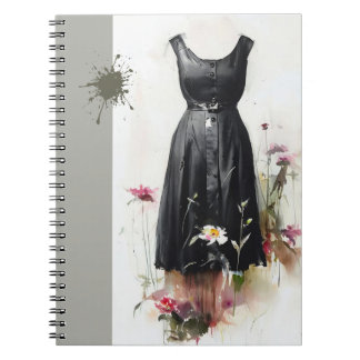 Iconische Victoriaanse vintage zwart-wit jurk Notitieboek