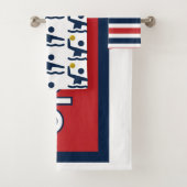 Iconische waterpolospeler in navelblauw handdoekse bad handdoek (Insitu)