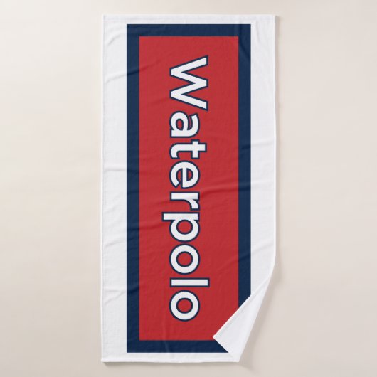 Iconische waterpolospeler in navelblauw handdoekse bad handdoek (Badhanddoek)