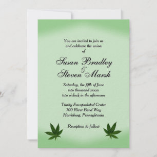 Iconische Weed Leaf bruiloft uitnodiging