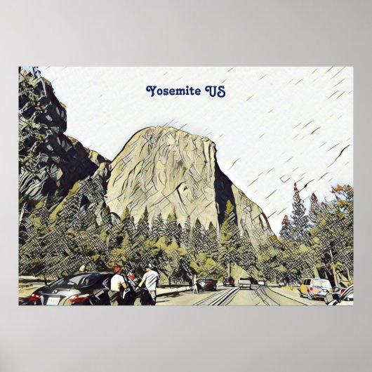 Iconische Yosemite National Park US Rock Mountain Poster (Voorkant)