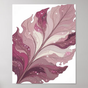 Iconische Zilveren FANTASY LEAF Krachtig Ontwerp Poster