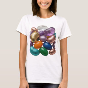 Iconische Zilveren GUMMY BEANS Artistiek Motief T-shirt