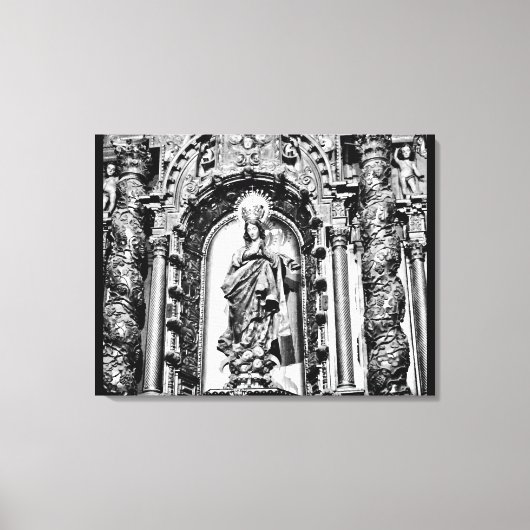 Iconografie Sevilla Black + White Canvas Afdruk (Voorkant)