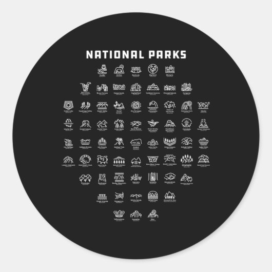 Icons nationaal park ronde sticker (Voorkant)