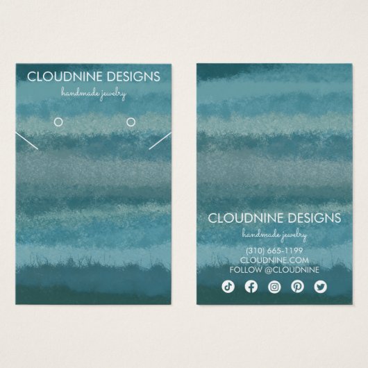 Icons van blauwgroen Ketting juwelen-beeldschermka Visitekaartje (Voorkant /achterkant)