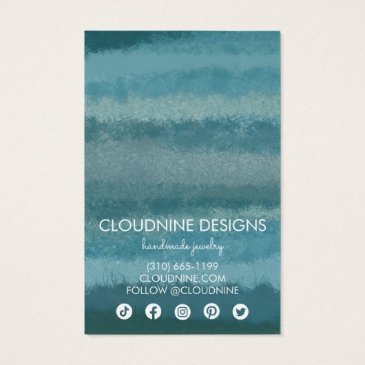 Icons van blauwgroen Ketting juwelen-beeldschermka Visitekaartje (Achterkant)