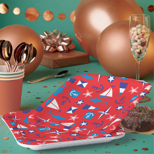 Icons voor de autiek en de oceaan papieren bordje