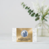 Icons voor gebouwen | Goud en marmer Visitekaartje (Staand voorkant)