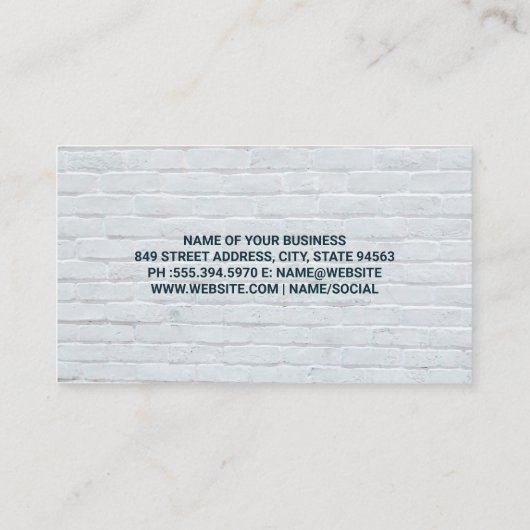 Icons voor meubelen | Brick Wall Visitekaartje (Achterkant)