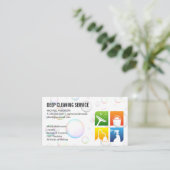 Icons voor reinigingsservice | Zeepbellen Visitekaartje (Staand voorkant)